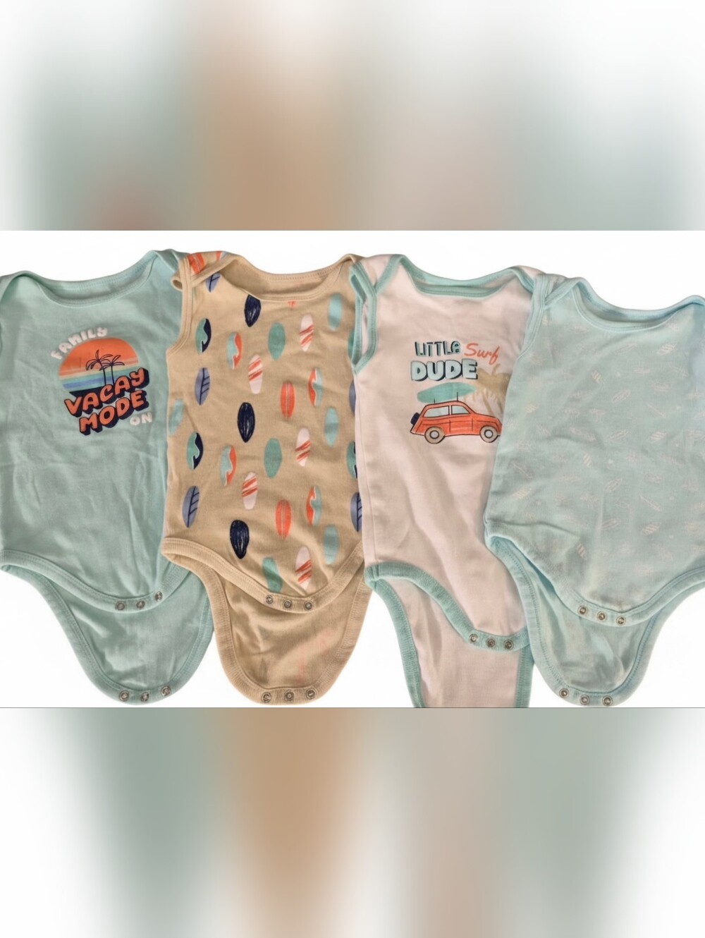 Koala Baby Surf-Themed Tank Shirt Bodysuit Set Of 4. Size 12-18 Months